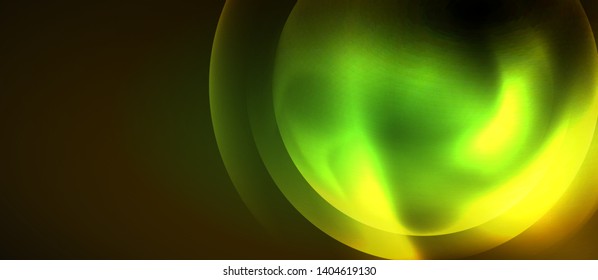 Shiny neon circles abstract background, vector template