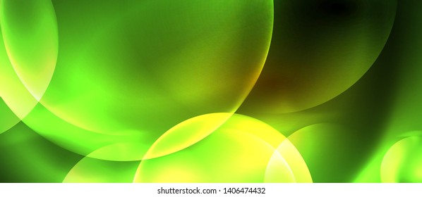 Shiny neon circles abstract background, vector template