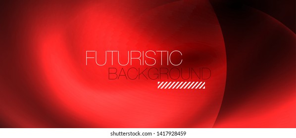 Shiny neon circles abstract background, vector template