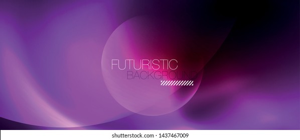 Shiny neon circles abstract background, vector template