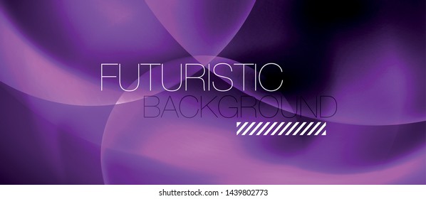 Shiny neon circles abstract background, vector template