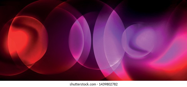 Shiny neon circles abstract background, vector template