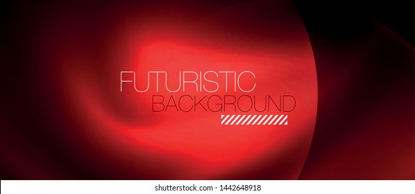 Shiny neon circles abstract background, vector template