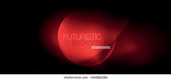 Shiny neon circles abstract background, vector template