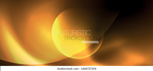 Shiny neon circles abstract background, vector template