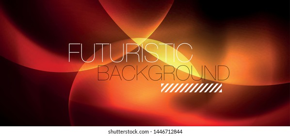 Shiny neon circles abstract background, vector template