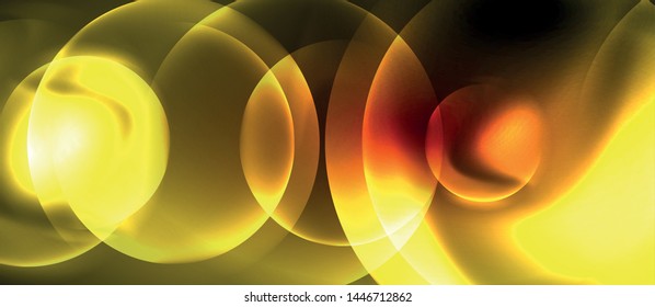 Shiny neon circles abstract background, vector template