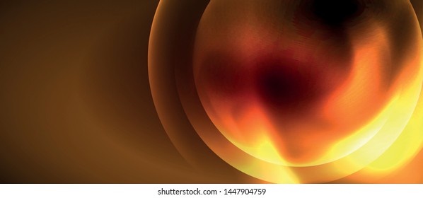 Shiny neon circles abstract background, vector template