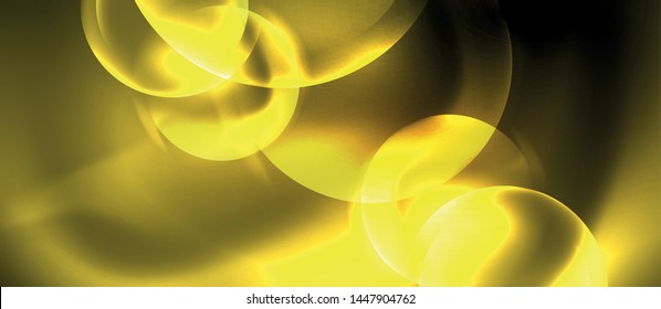 Shiny neon circles abstract background, vector template