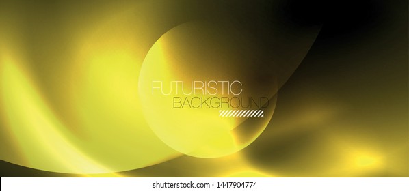 Shiny neon circles abstract background, vector template