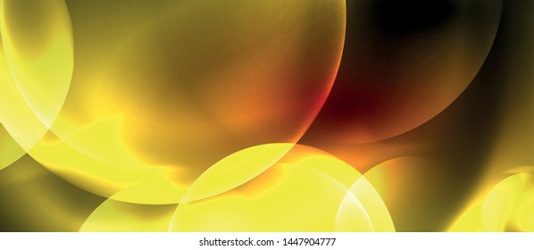 Brillantes círculos de neón fondo abstracto, plantilla vectorial