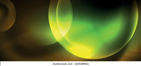 Shiny neon circles abstract background, vector template