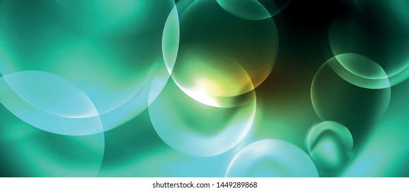 Shiny neon circles abstract background, vector template