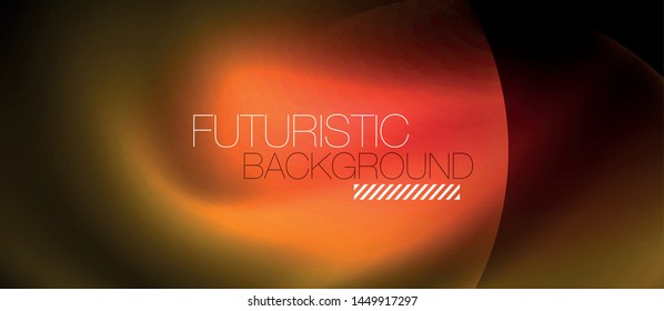 Brillantes círculos de neón fondo abstracto, plantilla vectorial