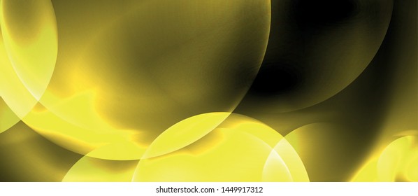 Brillantes círculos de neón fondo abstracto, plantilla vectorial