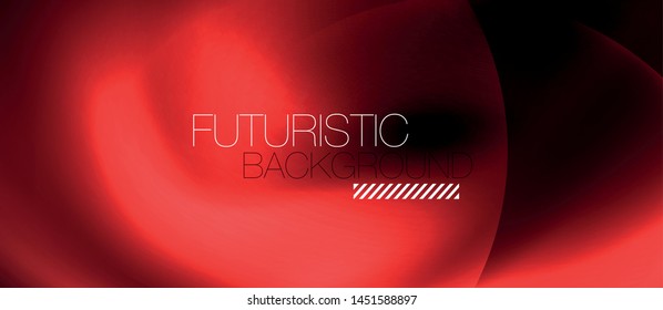 Shiny neon circles abstract background, vector template