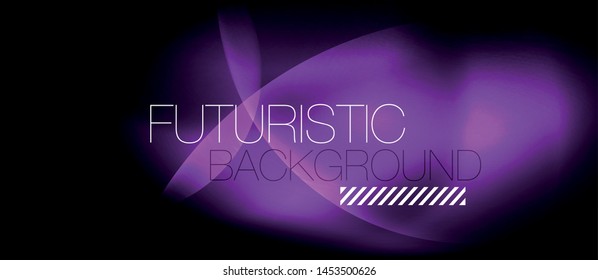 Shiny neon circles abstract background, vector template