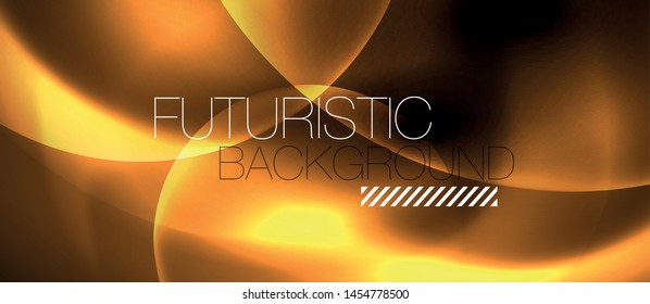 Shiny neon circles abstract background, vector template