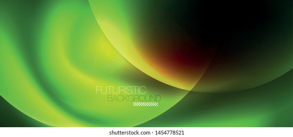 Shiny neon circles abstract background, vector template