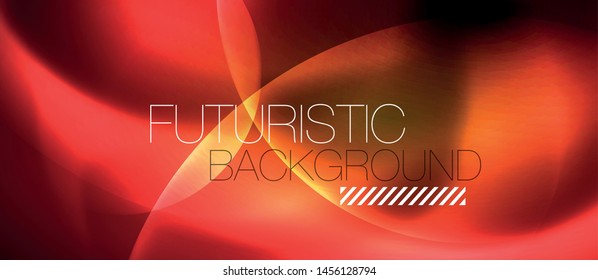 Shiny neon circles abstract background, vector template