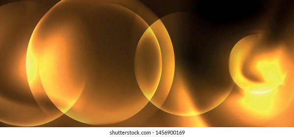 Shiny neon circles abstract background, vector template