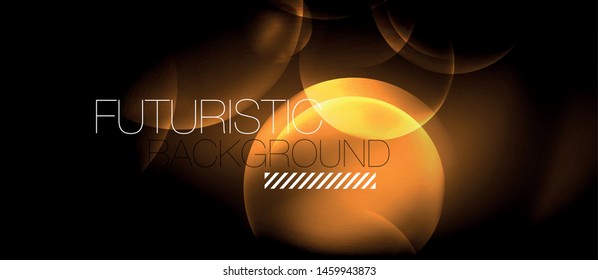 Shiny neon circles abstract background, vector template