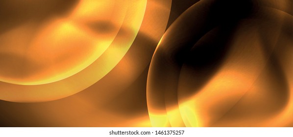 Brillantes círculos de neón fondo abstracto, plantilla vectorial