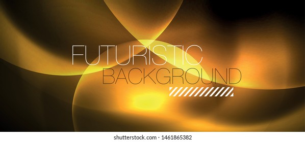 Shiny neon circles abstract background, vector template