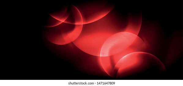 Brillantes círculos de neón fondo abstracto, plantilla vectorial