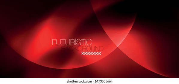 Shiny neon circles abstract background, vector template