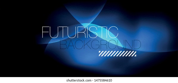 Shiny neon circles abstract background, vector template