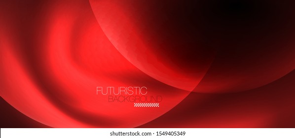 Shiny neon circles abstract background, vector template