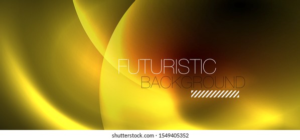 Shiny neon circles abstract background, vector template
