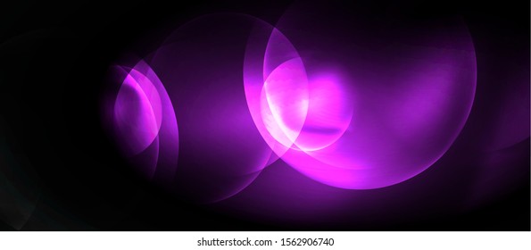 Shiny neon circles abstract background, vector template