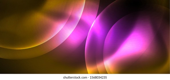 Shiny neon circles abstract background, vector template