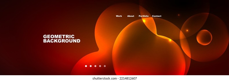 Shiny neon circles and bubbles, dark abstract background with blurred magic neon light, wallpaper design