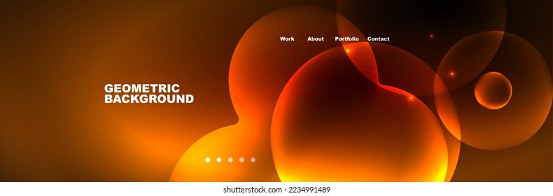 Shiny neon circles and bubbles, dark abstract background with blurred magic neon light, wallpaper design