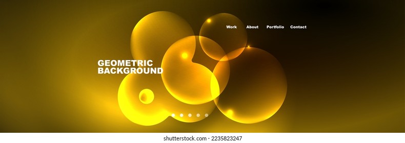 Círculos de neón brillante y burbujas, fondo abstracto oscuro con luz de neón mágica borrosa, diseño de papel tapiz