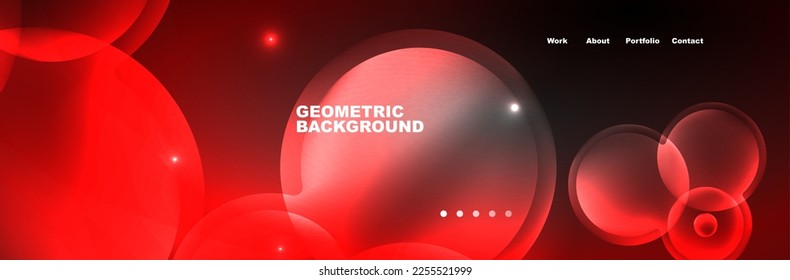 Shiny neon circles and bubbles, dark abstract background with blurred magic neon light, wallpaper design