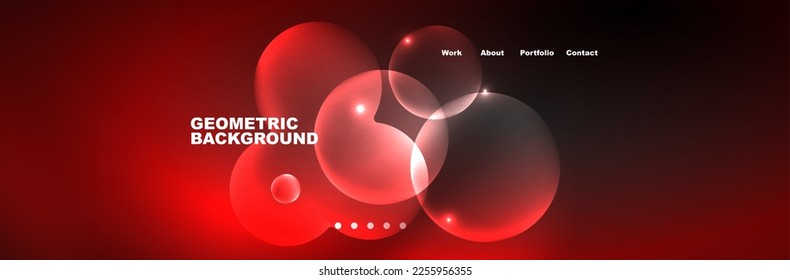 Shiny neon circles and bubbles, dark abstract background with blurred magic neon light, wallpaper design