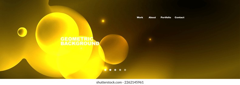 Shiny neon circles and bubbles, dark abstract background with blurred magic neon light, wallpaper design