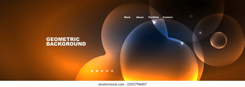 Shiny neon circles and bubbles, dark abstract background with blurred magic neon light, wallpaper design