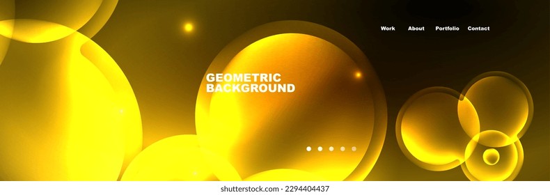 Círculos de neón brillante y burbujas, fondo abstracto oscuro con luz de neón mágica borrosa, diseño de papel tapiz
