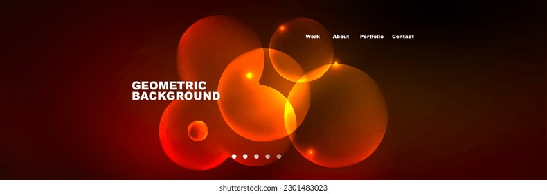 Shiny neon circles and bubbles, dark abstract background with blurred magic neon light, wallpaper design