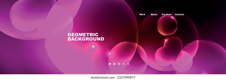 Círculos de neón brillante y burbujas, fondo abstracto oscuro con luz de neón mágica borrosa, diseño de papel tapiz