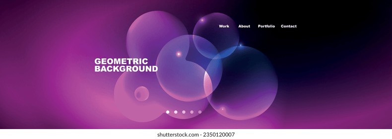 Shiny neon circles and bubbles, dark abstract background with blurred magic neon light, wallpaper design