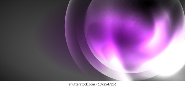 Shiny neon color light with circles abstract background, vector design