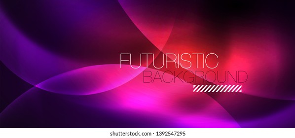 Shiny neon color light with circles abstract background, vector design