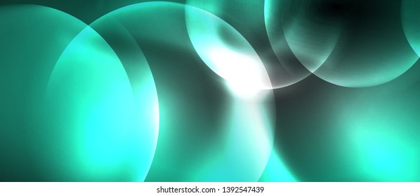 Shiny neon color light with circles abstract background, vector design