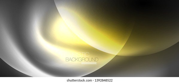 Shiny neon color light with circles abstract background, vector design